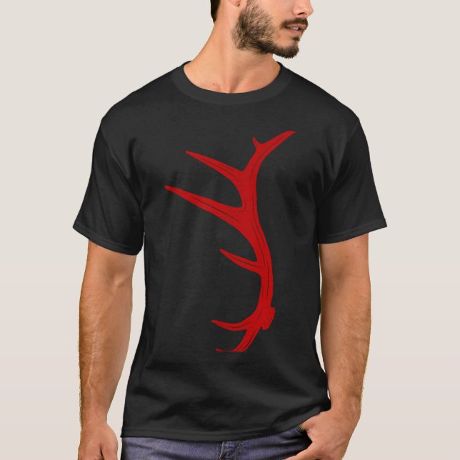 Camiseta Caza de alces Cornamenta de toro derramada  (Anverso)