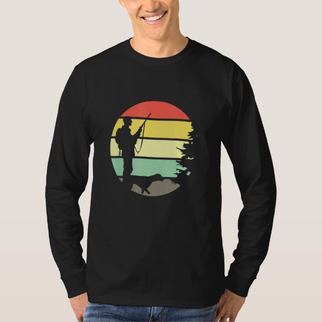 Camiseta Caza de atardecer retro con cacería D (Anverso)