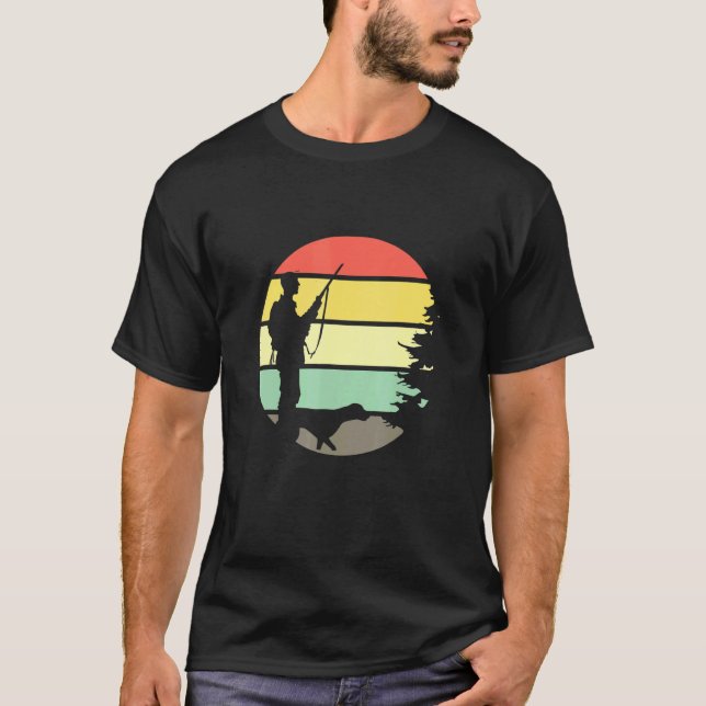 Camiseta Caza de atardecer retro con cacería D (Anverso)