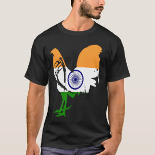 Camiseta Caza de aves de corral hindú bandera de la India g