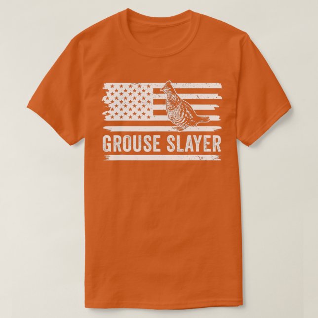 Camiseta Caza de aves de Gruse Ruffed Bandera de época Slay (Diseño del anverso)