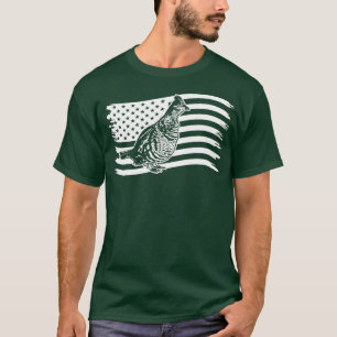 Camiseta Caza de aves de Gruse Ruffed Bandera vintage creat