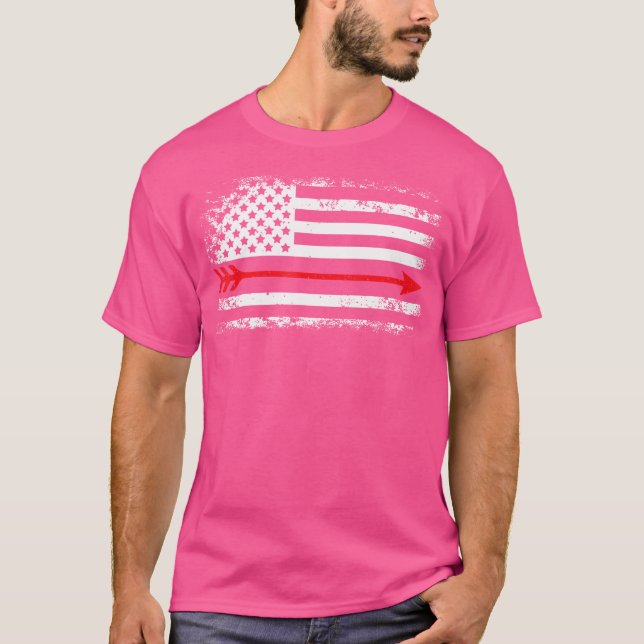 Camiseta Caza de Bow con arcos de bandera estadounidense co (Anverso)