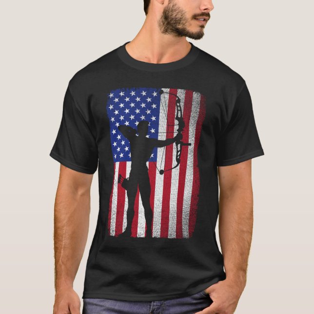 Camiseta Caza de Bowery de tiro con arco de bandera estadou (Anverso)