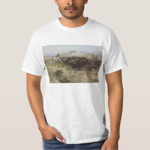Camiseta Caza de Búfalos No. 26 por CM Russell, Indios Vint