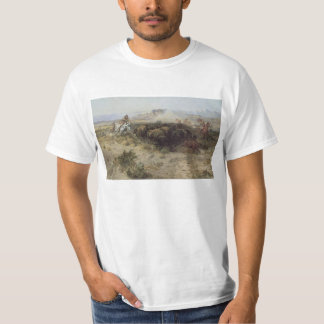 Camiseta Caza de Búfalos No. 26 por CM Russell, Indios Vint