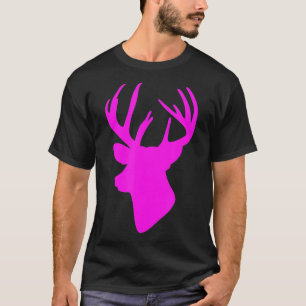 Camiseta Caza de cabeza de ciervo rosa para mujeres Chicas