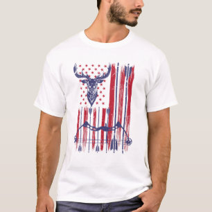 Camiseta Caza de caza de bolas de ciervos con arcos de band