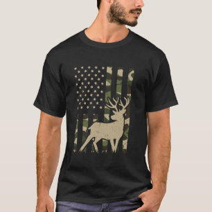 Camiseta Caza de caza de camuflaje de la bandera estadounid