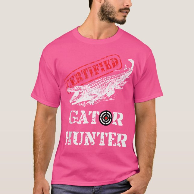Camiseta Caza de Caza de Cazadores de Gator Certificados (Anverso)