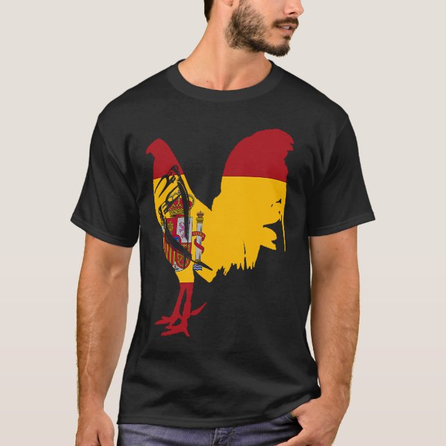 Camiseta Caza de caza España bandera española gaff rooster  (Anverso)