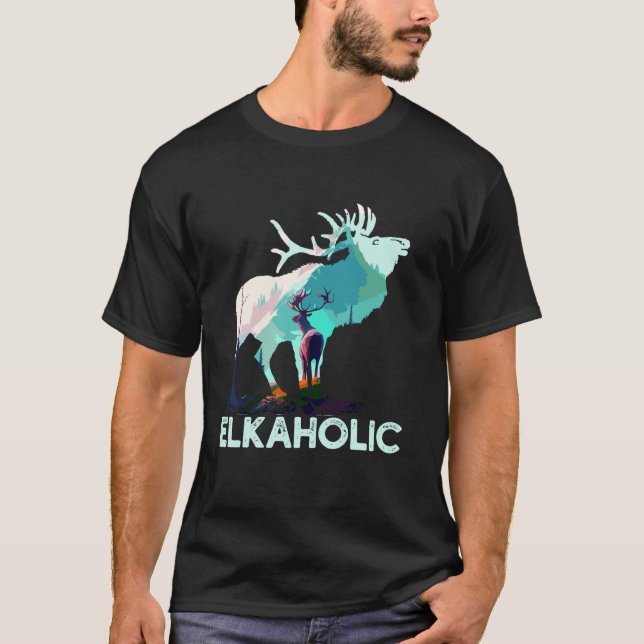 Camiseta Caza de cazadores elkaholicos divertida caza de es (Anverso)