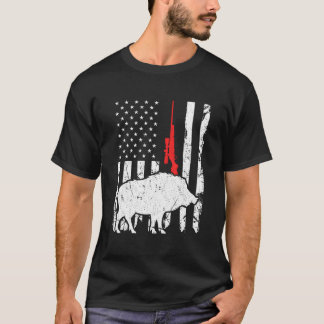 Camiseta Caza de cerdos bandera estadounidense patriótica r