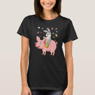 Camiseta Caza de cerdos de conejo con leche, granjeros de h