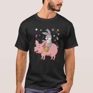 Camiseta Caza de cerdos de conejo con leche, granjeros de h