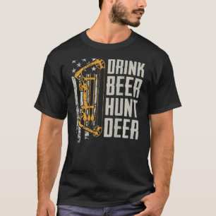 Camiseta Caza de cerveza bebe cacería de ciervos tiro con a