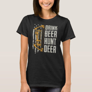 Camiseta Caza de cerveza bebe cacería de ciervos tiro con a