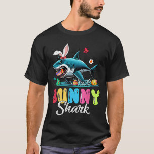 Camiseta Caza de chocolate de tiburón conejo de Pascua, hue