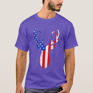 Camiseta Caza de ciervos 4 de julio Hunter Bandera estadoun