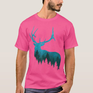 Camiseta Caza de ciervos alces toro topográficos cuernos ci