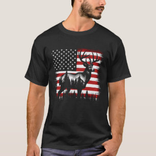 Camiseta Caza de ciervos Bandera Americana Antillas de cola