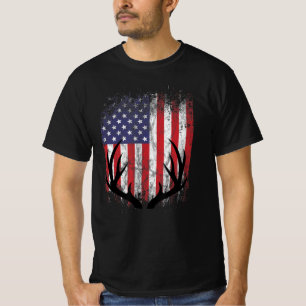 Camiseta Caza de ciervos Bandera Americana Antillas de cola