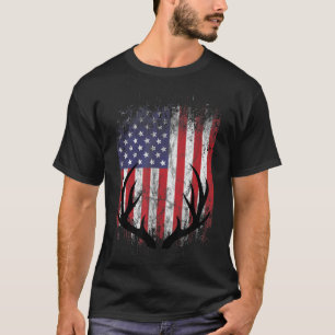 Camiseta Caza de ciervos Bandera Americana Antillas de cola