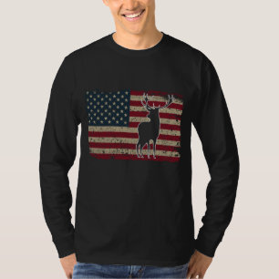 Camiseta Caza de ciervos Bandera Americana Estados Unidos O