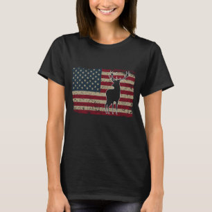 Camiseta Caza de ciervos Bandera Americana Estados Unidos O