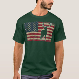 Camiseta Caza de Ciervos Bandera Americana Regalo de Cazado