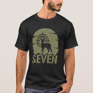 Camiseta Caza de Ciervos Cumpleaños 7 Niño Niña 7 Años Caza