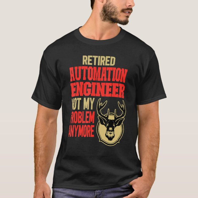 Camiseta Caza de ciervos de ingeniero de automatización ret (Anverso)
