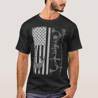 Camiseta Caza de ciervos norteamericanos con bandera de caz