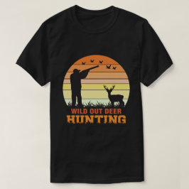 Camiseta Caza de ciervos salvajes | Cazador retro de atarde