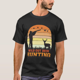 Camiseta Caza de ciervos salvajes | Cazador retro de atarde