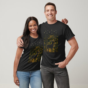 Camiseta Caza de ciervos USA Camuflaje Patriótico Al Aire L