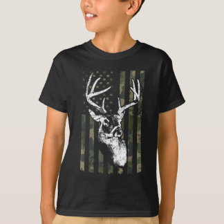 Camiseta Caza de ciervos Whitetail Buck en EE.UU. Camuflage