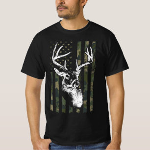Camiseta Caza de ciervos Whitetail Buck en EE.UU. Camuflage