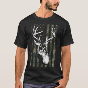 Camiseta Caza de ciervos Whitetail Buck en EE.UU. Camuflage