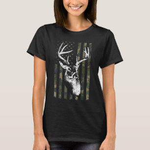 Camiseta Caza de ciervos Whitetail Buck en EE.UU. Camuflage