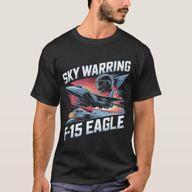 Camiseta Caza de Combate Aéreo F-15 Eagle Aviación Combate (Anverso)