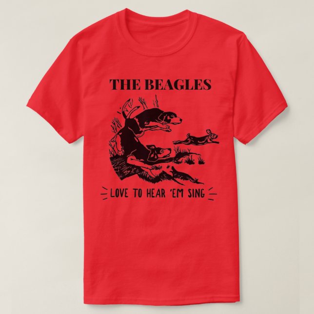 Camiseta Caza de conejo a los beagles les les encanta escuc (Diseño del anverso)