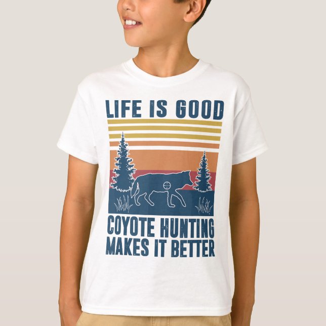 Camiseta Caza de Coyote Regalos Hombres Mujeres Yote Hunter (Anverso)