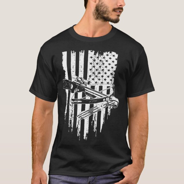 Camiseta Caza de cruceros en tiro con arco Bandera estadoun (Anverso)