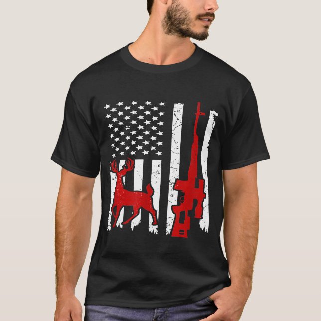 Camiseta Caza de cruces de ciervo de caza de ballenas blanc (Anverso)