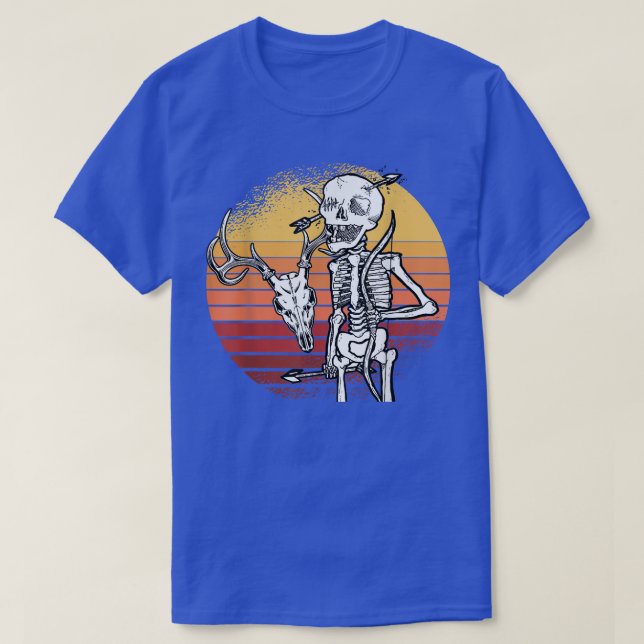 Camiseta Caza de esqueletos Lazy Halloween Costume Caza Ret (Diseño del anverso)