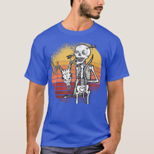 Camiseta Caza de esqueletos Lazy Halloween Costume Caza Ret