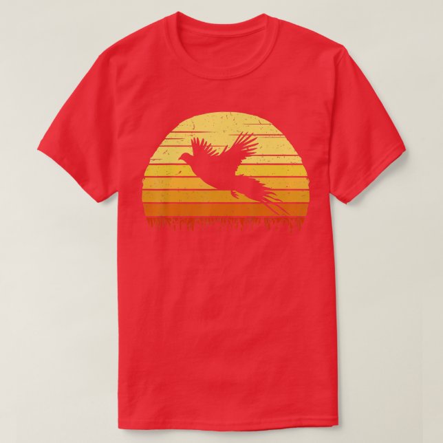 Camiseta Caza de faisanes Retro Cazador Volando Aves Dispar (Diseño del anverso)