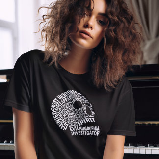 Camiseta Caza de fantasma negra Mujeres de cráneo paranorma