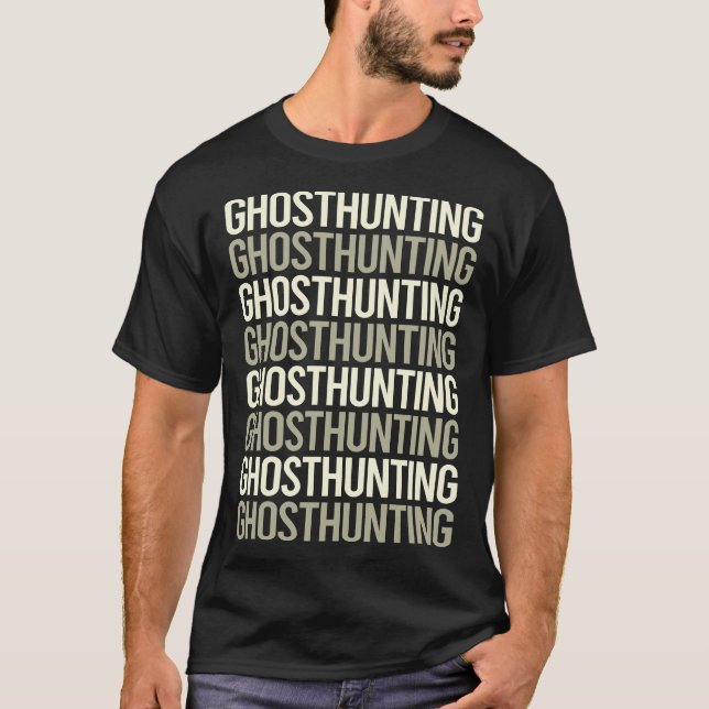 Camiseta Caza de fantasmas con texto blanco paranormal (Anverso)